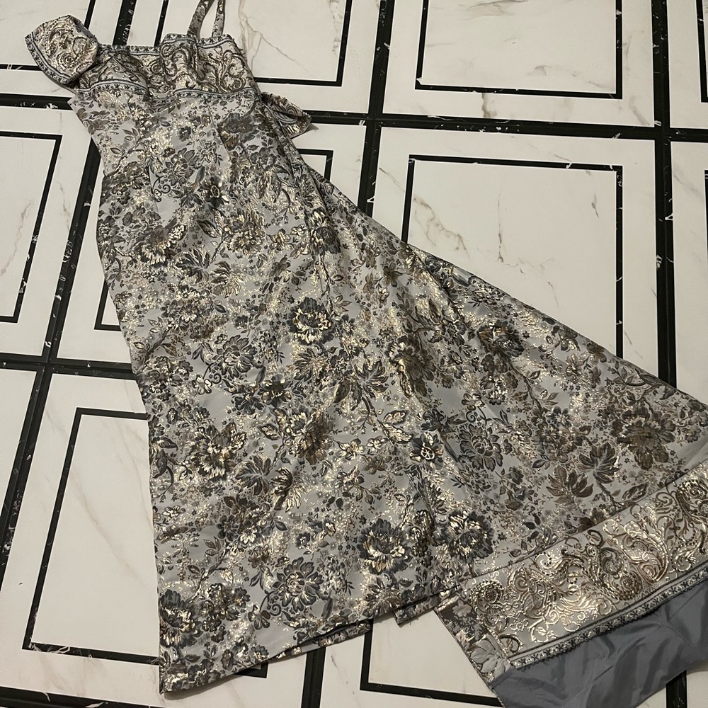 Gown with attached train